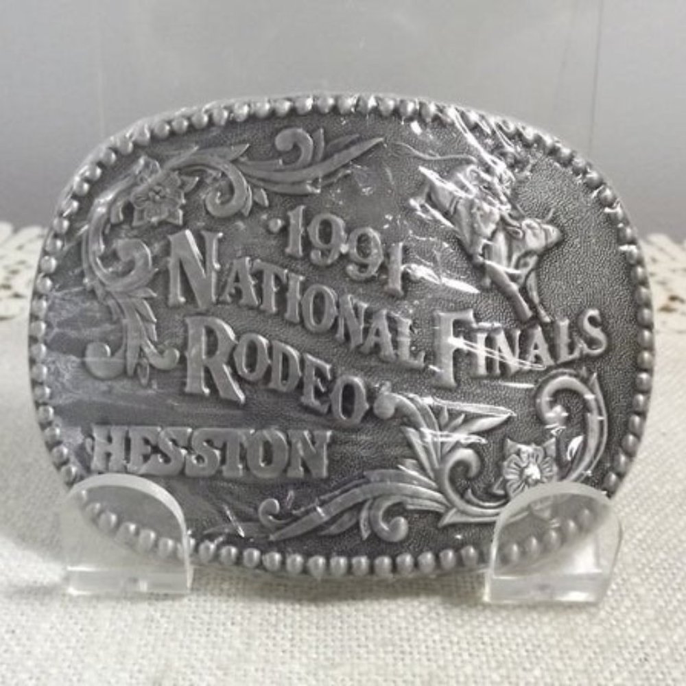 1991 Hesston National Finals Rodeo NIP Belt Buckle